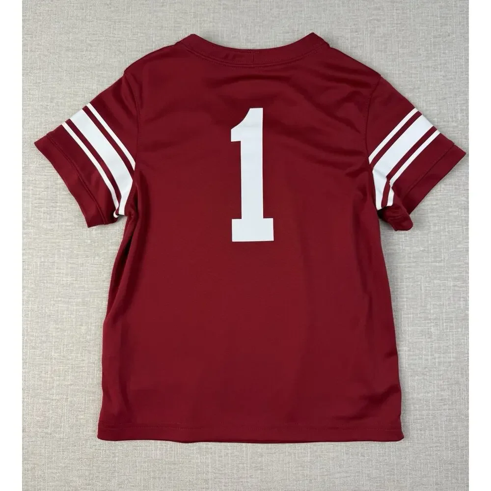 Jordan Oklahoma Sooners #1 Youth Football Jersey Red Dri-FIT Size 7 OU